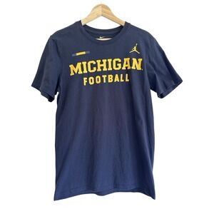 Nike‎ Jordan Mens Small Michigan Wolverines Football TShirt Tee Navy